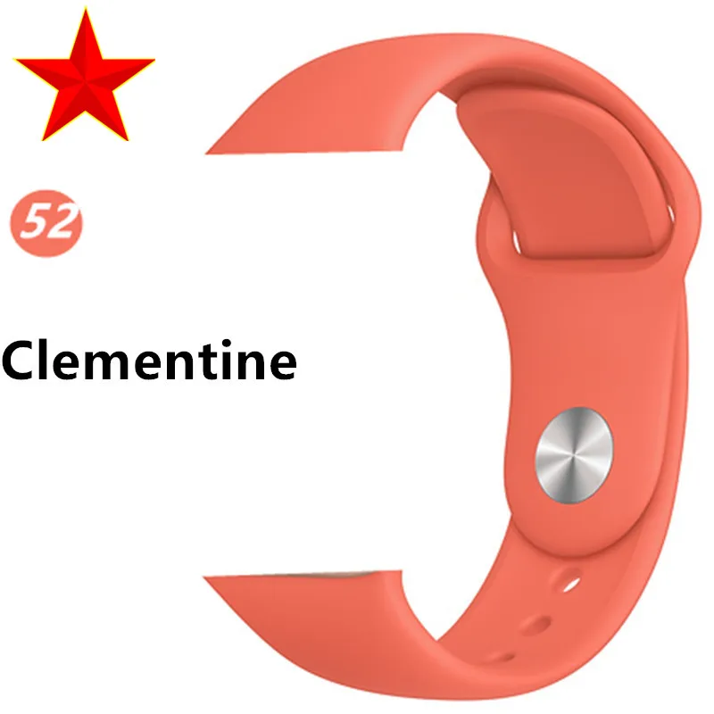 Clementine Ремешок для apple watch Band apple watch 5 4 band 44 мм 40 мм iwatch band 3 2 correa 42 мм 38 мм силиконовый браслет pulseira ремешок для часов - Цвет ремешка: Clementine