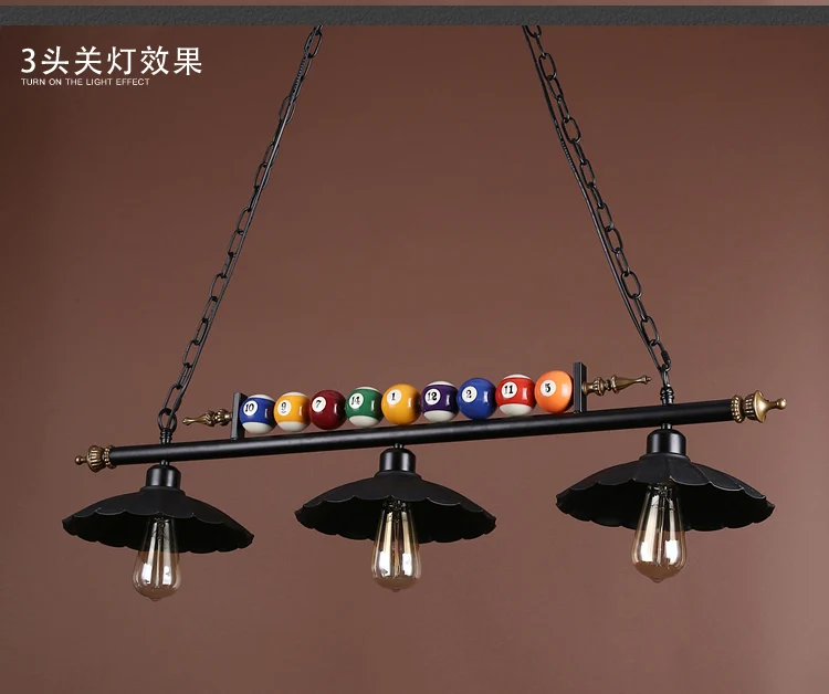 Suspensa de Led Decorativa para Restaurante Mesa de Bilhar Lâmpada Americana Luminária Roupas Loja Bilhar Bar 17 Luzes e Iluminação