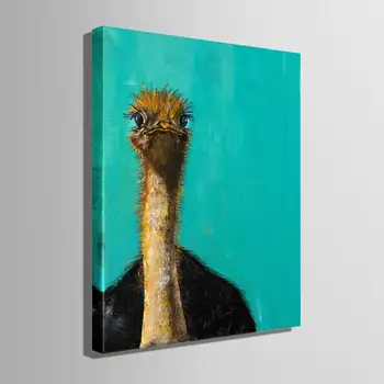 

Hand Painted animail ostrich oil painting on canvas knife Painting Home Wall Art Decoration Picture