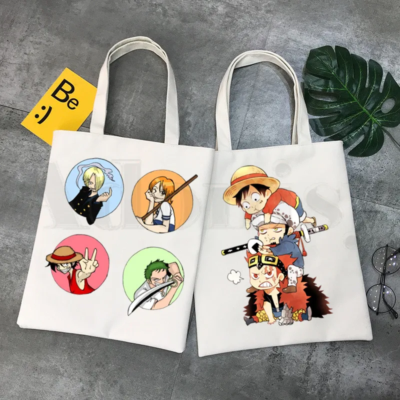 

Roronoa Zoro Luffy Sanji One Piece 90s Anime Women Elegant Canvas Bag Handbags Shoulder Bags Casual Shopping Girls Handbag