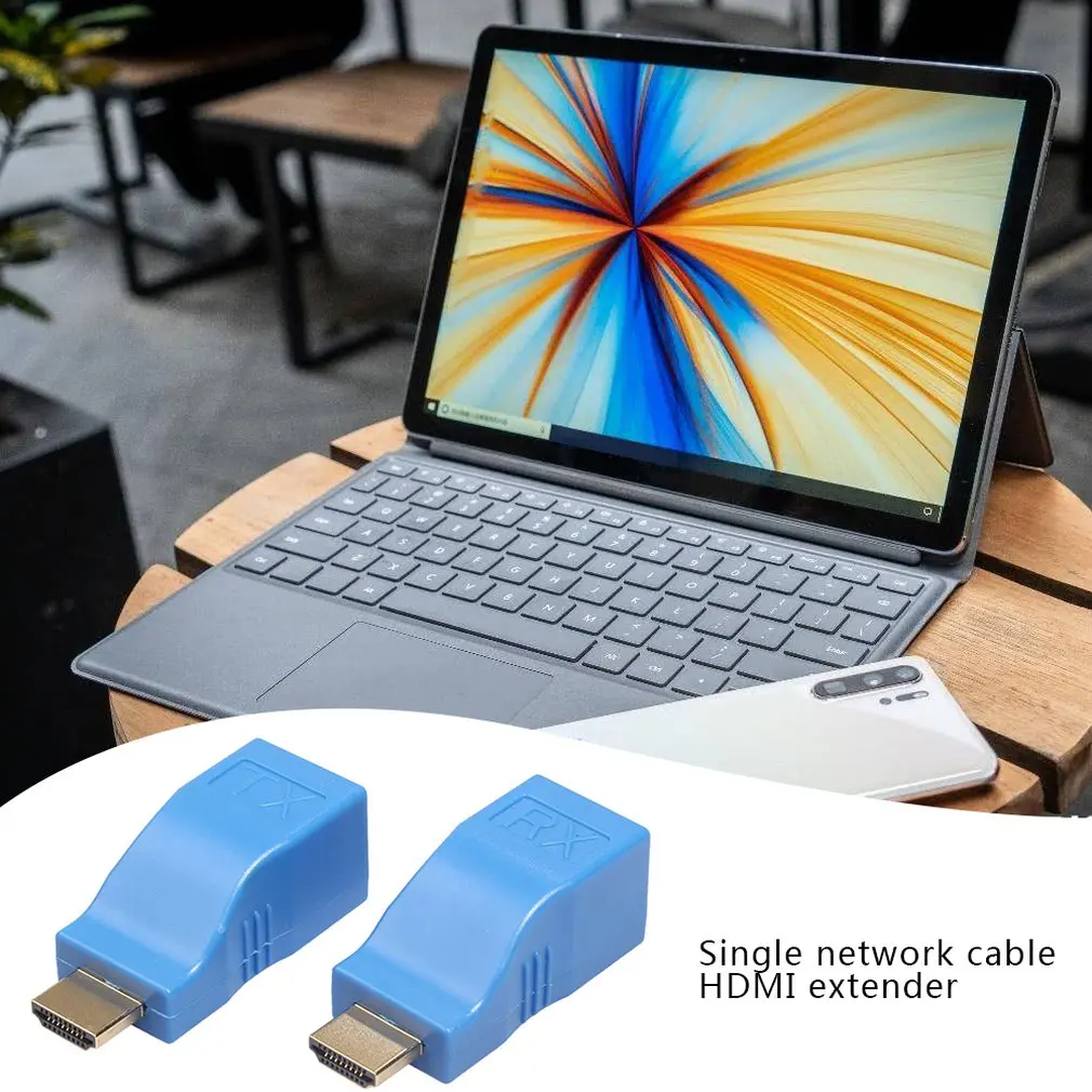 Удлинитель Hdmi A Rj45 красный Lan удлинитель Del Receptor Del Transmisor Tx Rx Cat5E Cat6 кабель Ethernet V1.4 30 M 4 K Tv Hd 1080P