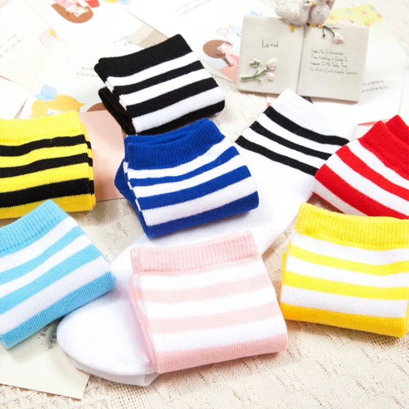 Kids Knee High Socks Girls Boys Football Stripes Cotton Sports School White Socks Skate Children Baby Long Tube Leg Warm