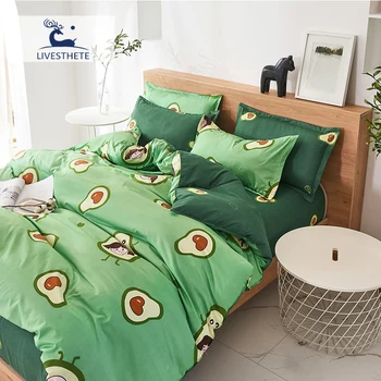 

Liv-Esthete Cartoon Green Bedding Set For Kids Single Bed Double Queen King Bed Linen Set Bedspread Home Decor Duvet Coveer k