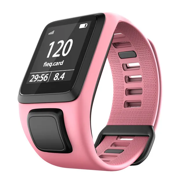 pink Replacement Silicone Wrist Band Strap For TomTom Runner 2 3 Spark 3 Adventurer Golfer 2 Spark Cardio GPS Sport Smart Watchband - Цвет: pink