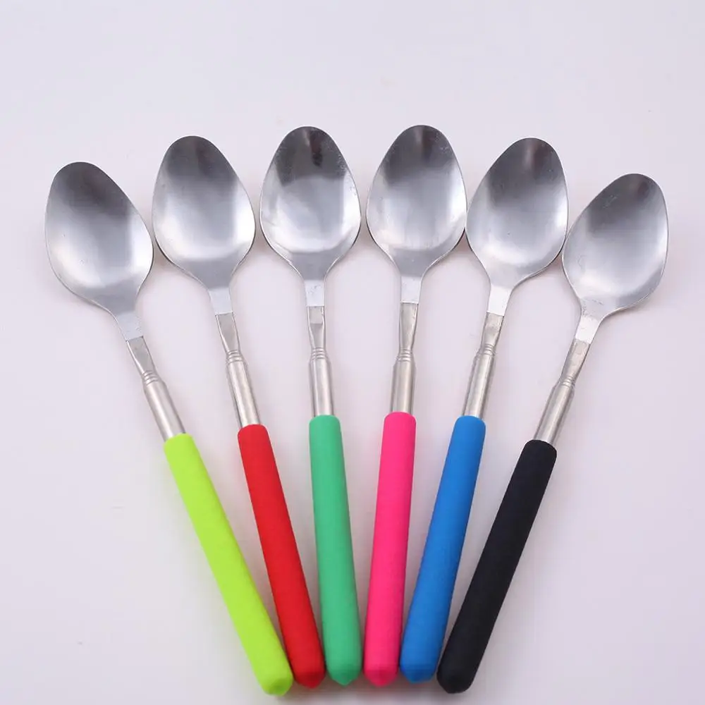 Регулируемая Выдвижная телескопическая ложка для барбекю из нержавеющей стали