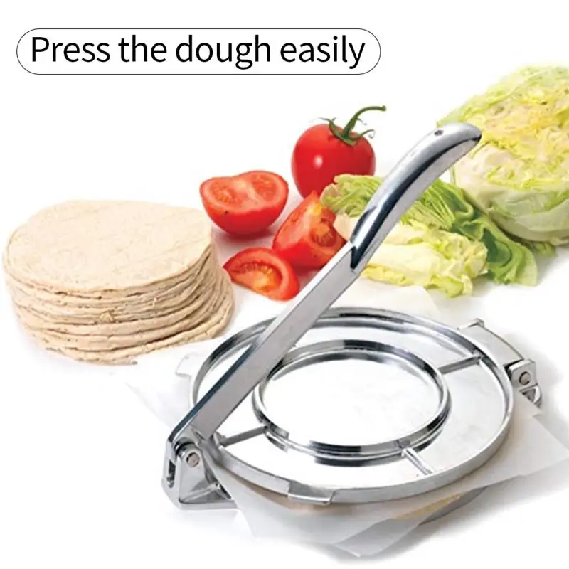 Stainless Steel Tortilla Press Foldable Portable Baking Press Machine for Tortilla Dumpling Dough Kitchen Accessories