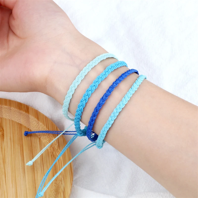 Blue Series Braided Bracelets Bangles for Women Men Handmade