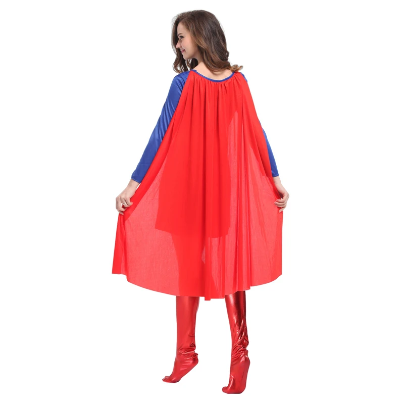 Суперженский плащ и обувь на Хэллоуин; Костюм Супермена для костюмированной вечеринки для взрослых и девочек; суперкостюмы супергероев; Чудо-платье