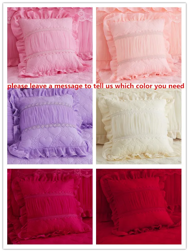 2pcs cushion cover ZHH Комплект постельного белья в стиле принцессы, Плотные хлопковые покрывала и наволочки, односпальные, королевские, королевские, постельные принадлежности для девочек, декоративные - Цвет: 2pcs cushion cover