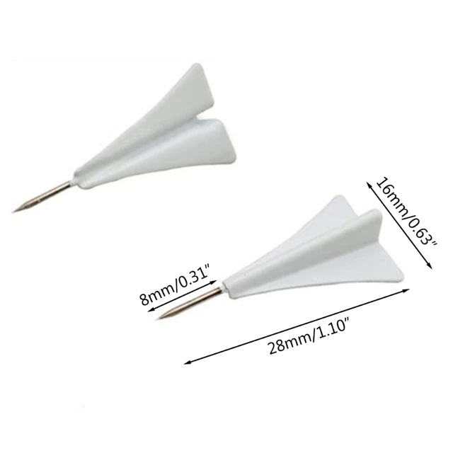 White Metal Paper Plane Push Pins, Decorative Thumb Tacks