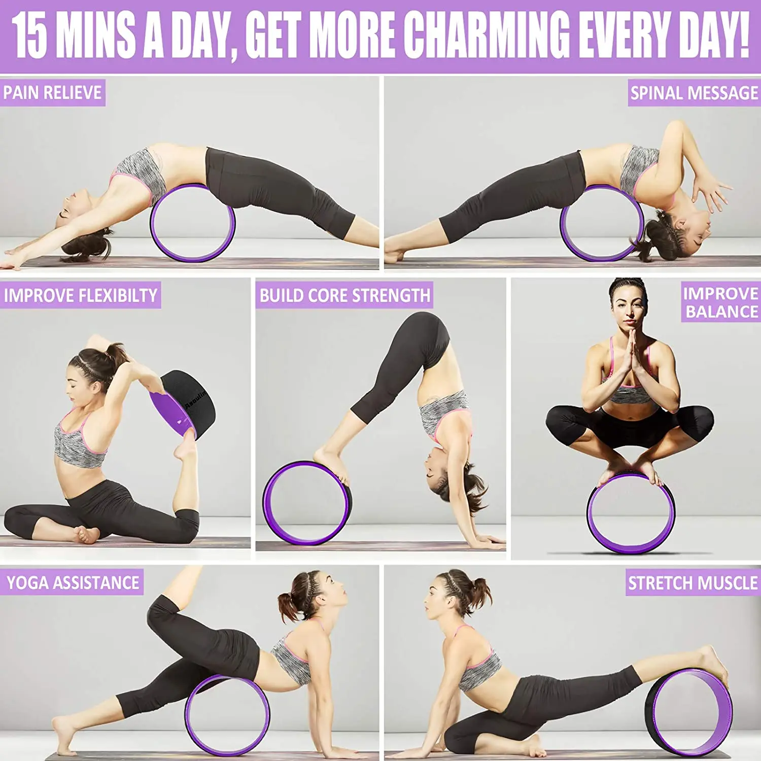 Yoga Wheel Magic Gym Workout Back Training Tool Slimming Fitness Yoga wheel Pilates Ring