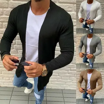 

Men's V Neck Slim Fit Knitted Button Cardigan Sweater Fashion Solid Breathable Coat Pullover Tops Sweaters 4 Colors