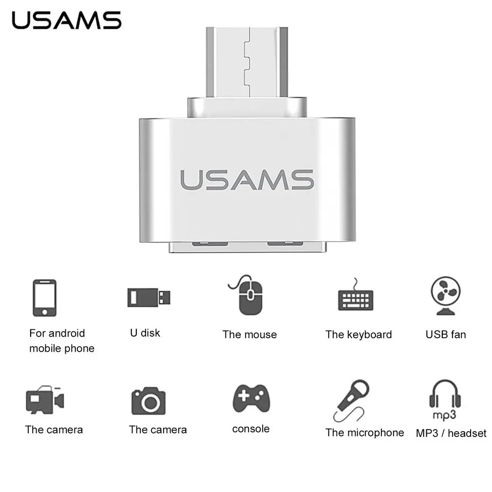 USAMS Small Size Mini Micro USB To USB Adapter 2.0 Converter For Tablet PC Mobile Phones to Keyboard U Disk Mouse