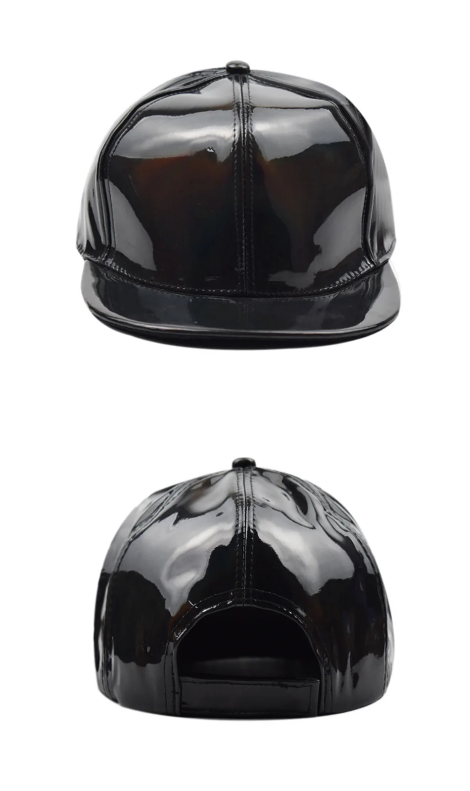 FS Autumn Winter Waterproof Baseball Caps Laser PU Leather Cap Snapback Hip Hop Flat Brim Men Women Adjustable Casquettes Homme