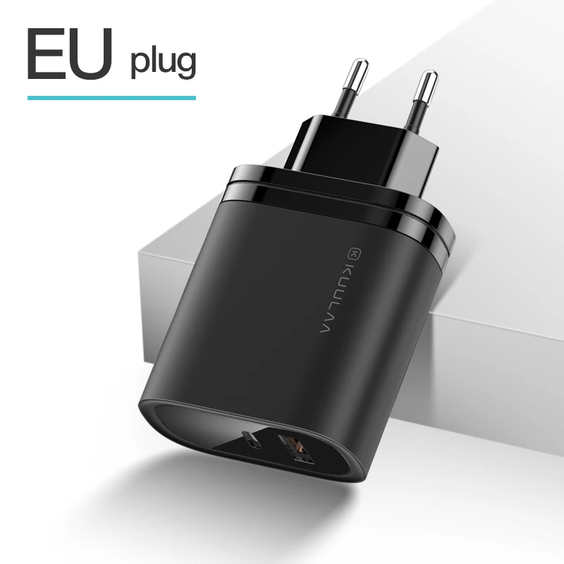 EU Black KUULAA 36 Вт USB зарядное устройство Quick Charge 4,0 PD 3,0 быстрое зарядное устройство US EU переходник супер зарядное устройство для iPhone 11 X XR XS 8 Xiaomi Mi 9 - Тип штекера: EU Black