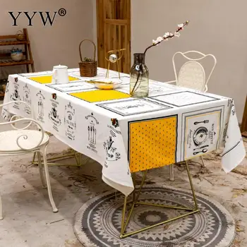 

Yellow Table Cover Mat Decorative Tablecloth Cotton Linen Table Cloth Dining Table Cover Rectangular Tablecloths In Fabric Home