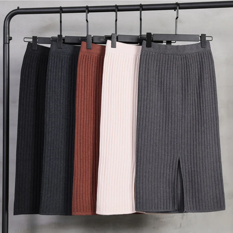 2020 Women Office Skirt Spring autumn Sexy Warm Knitted Black Pencil Skirts Ladies High Waist Elegant Long Skir Party Club Skirt 2020 Women Office Skirt Spring autumn Sexy Warm Knitted Black Pencil Skirts Ladies High Waist Elegant Long Skir Party Club Skirt