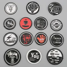 Модная одежда с нашивками красочные декоративные аксессуары значок этикетка круговой узор