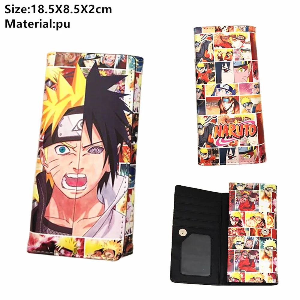 Аниме Наруто PU кошелек Uchiha Itachi Sasuke кожаный кошелек на кнопке держатели карт слоистые мальчики девочки Монета Сумка для косплея мультфильм