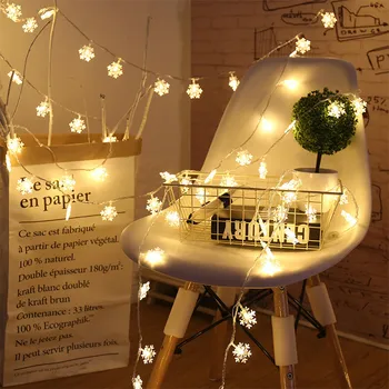 

LED Snowflake String Light Snow Fairy Garland Decoration for Christmas tree New Year Room Valentine's day Decoration USB powered