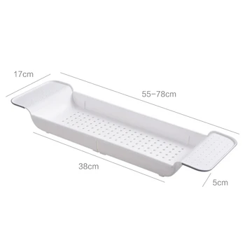 

New Bathtub Storage Rack Bath Tray Shelf Shower Tub Bathroom Tools Makeup Towel Organizer Plastic Kitchen Sink Drain Holder Blac