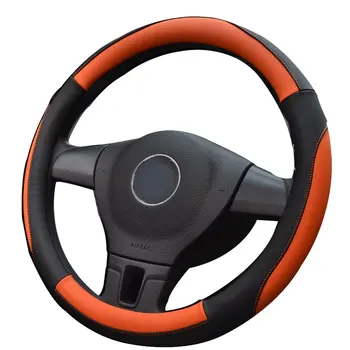 

38cm Universal Auto Car Leather Steering Wheel Cover Interior Accessories Car Covers Skidproof Holder Protector