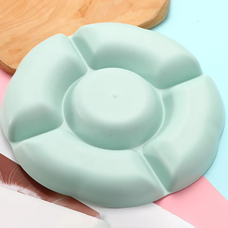 Multi-Function Plastic Fruit Plate Dessert Tray Plate Snack Dish 6 Compartments High Quality Christmas Tree Shape Candy Dish