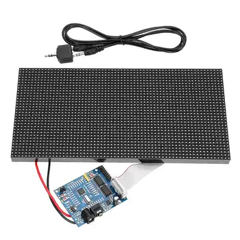 

32X64 Assembled Colorful Multifunctional Clock Music Spectrum LED Light Display Dot Rectangle Board Analyzer Sound Waves Display