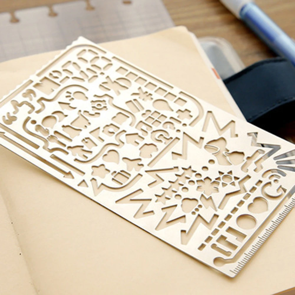 НОВЫЕ геометрические кошки металлические полые DIY Scarpbooking шаблон для рисования измерительная линейка