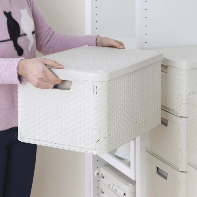 

Household Folding Storage Box Concise Solid Color Saving Space Box Multi-purpose Storage Box Bedroom Underwear Storage Boxes