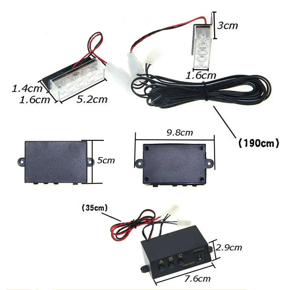 Универсальный ультра-яркая подсветка с мигающими лампочками 12V возрастом от 1 года до 6 Предупреждение декоративные Strobe фары, аксессуары для автомобиля, декоративная лампа