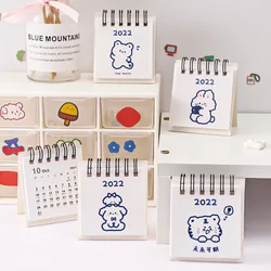 Calendrier de bureau à rabat en papier pour nouvel an 2022, planificateur mensuel et quotidien pour l'école, le bureau et la maison, 1 pièce 