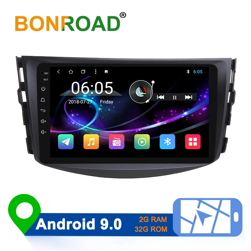 

Bonroad 2 Din Car Multimedia Player Android 9.0 Car dvd gps navigation For TOYOTA RAV4 2006-2012 Radio Stereo /Wifi /BT(NO DVD)