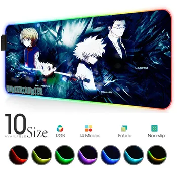 

Hunter X Hunter Led Carpet Anime Mousepad Rgb Rug Gloway Mat for Office Table Extended Mouse Pad Arge Desk Mat Desktop Computer