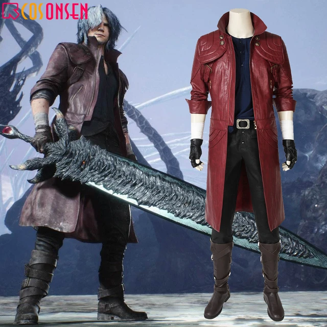 Devil May Cry 3 Dante Cosplay Costume Leather Halloween Outfit Suit