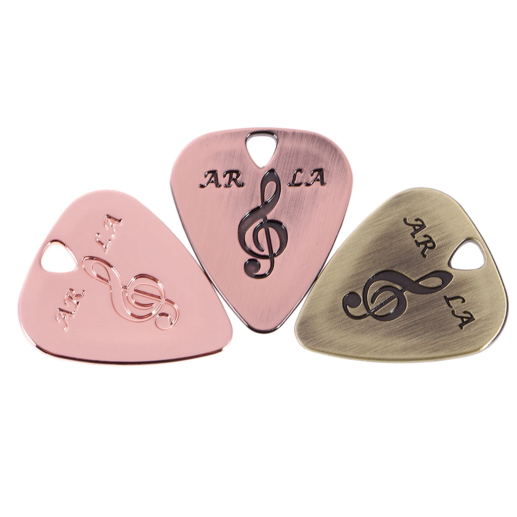Metal Guitar Pick Plectrum for Bass Acoustic Electric Guitar Replacement Part Bronze Musical Stringed Instruments Accessories