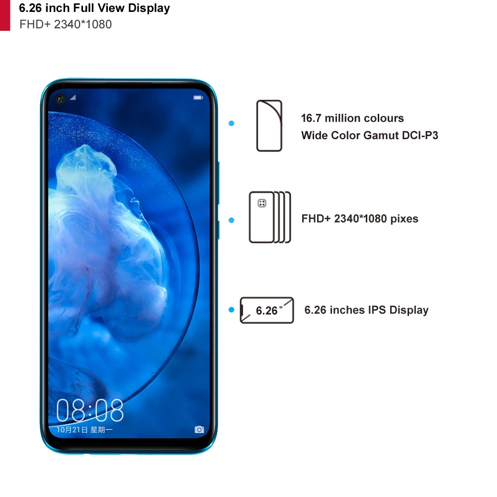 Huawei NOVA 5Z смартфон 48MP Quad camera 32MP фронтальная камера мобильный телефон 6 Гб Ram Google Play 4000 мАч 6,26 дюйма 7нм Kirin 810