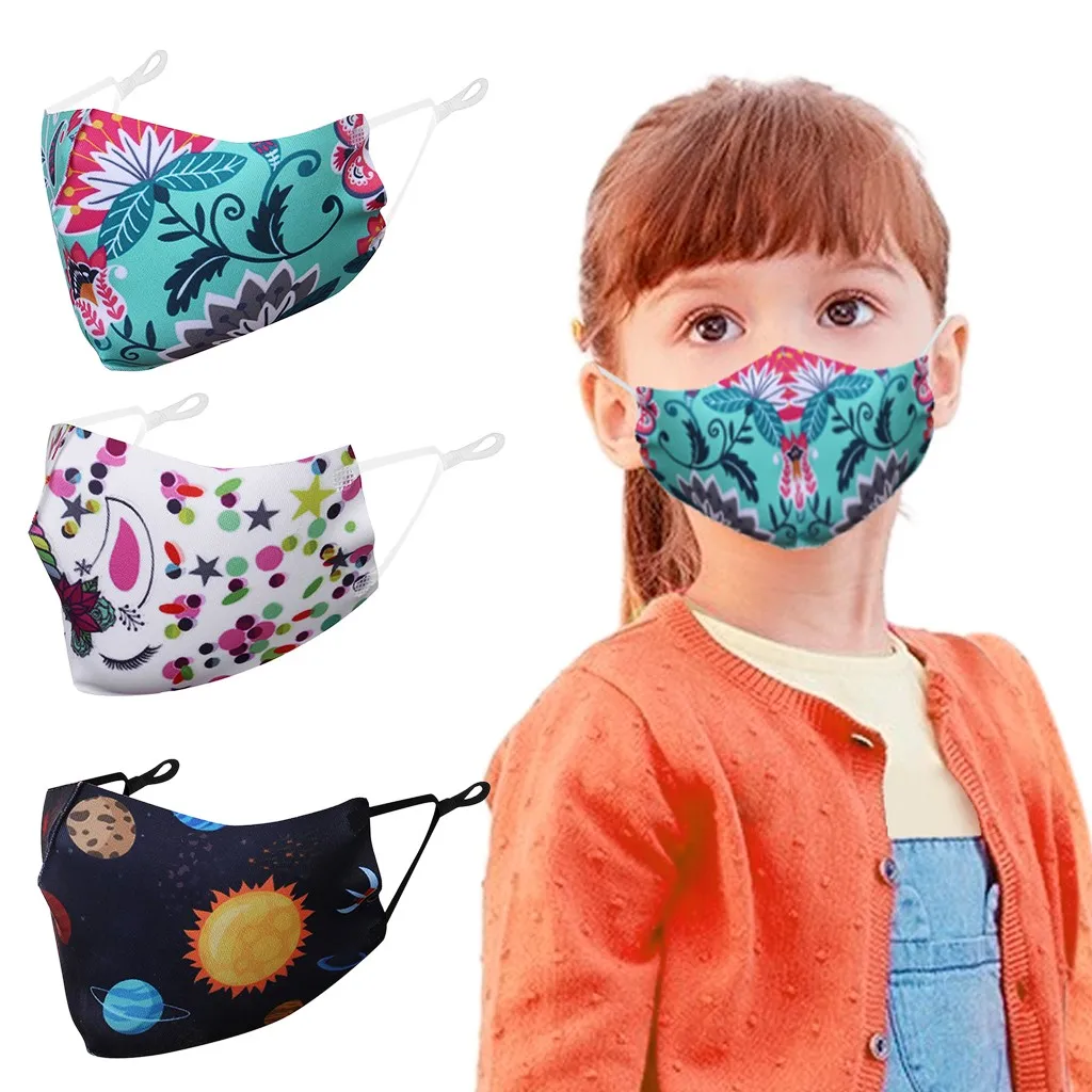 Colorful Starry Sky Universe Printed Face Mask Galaxy Children Washable Fabric Mouth-Muffle Reusable Fashion mascarillas | Красота и