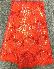 

African handcut organza Lace Fabric 2020 High Quality Sequins Tulle Lace Fabric Embroidery French Lace Fabric For Wedding dress