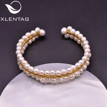 

XlentAg Pride Natural Freshwater Pearls Wide Charm Bracelets Party Gifts For Women Accessories Punk Fashion Jewelry 2020 GB0215