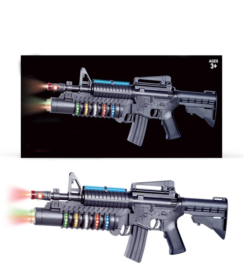 

Electric Gun Sound And Light Rotating Submachine Gun Model CHILDREN'S Plastic Toys Model Toy Gun Hot Selling Wholesale