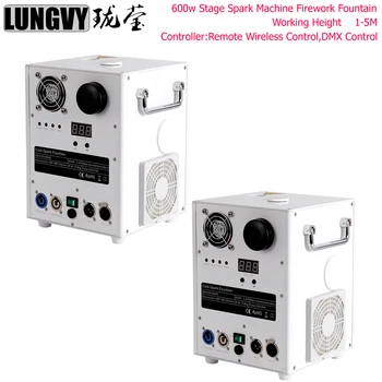 

Free Shipping 2pcs/lot 600W DMX Party Cold Fireworks Machine Remote Control Fountain Stage Effect Machine fountain DMX sparkular