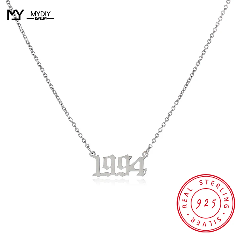 

Популярное цифровое ожерелье из серебра 925 пробы в европейском и американском стиле на день рождения 2022, простой индивидуальный кулон, подарок на день матери