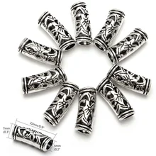 10 шт./партия, 5 мм, сплав, распорка для волос, оплетка, серебро, Dread Dreadlock, бусина, манжета, 5 мм, зажим для отверстий, микро кольца, трубка для волос