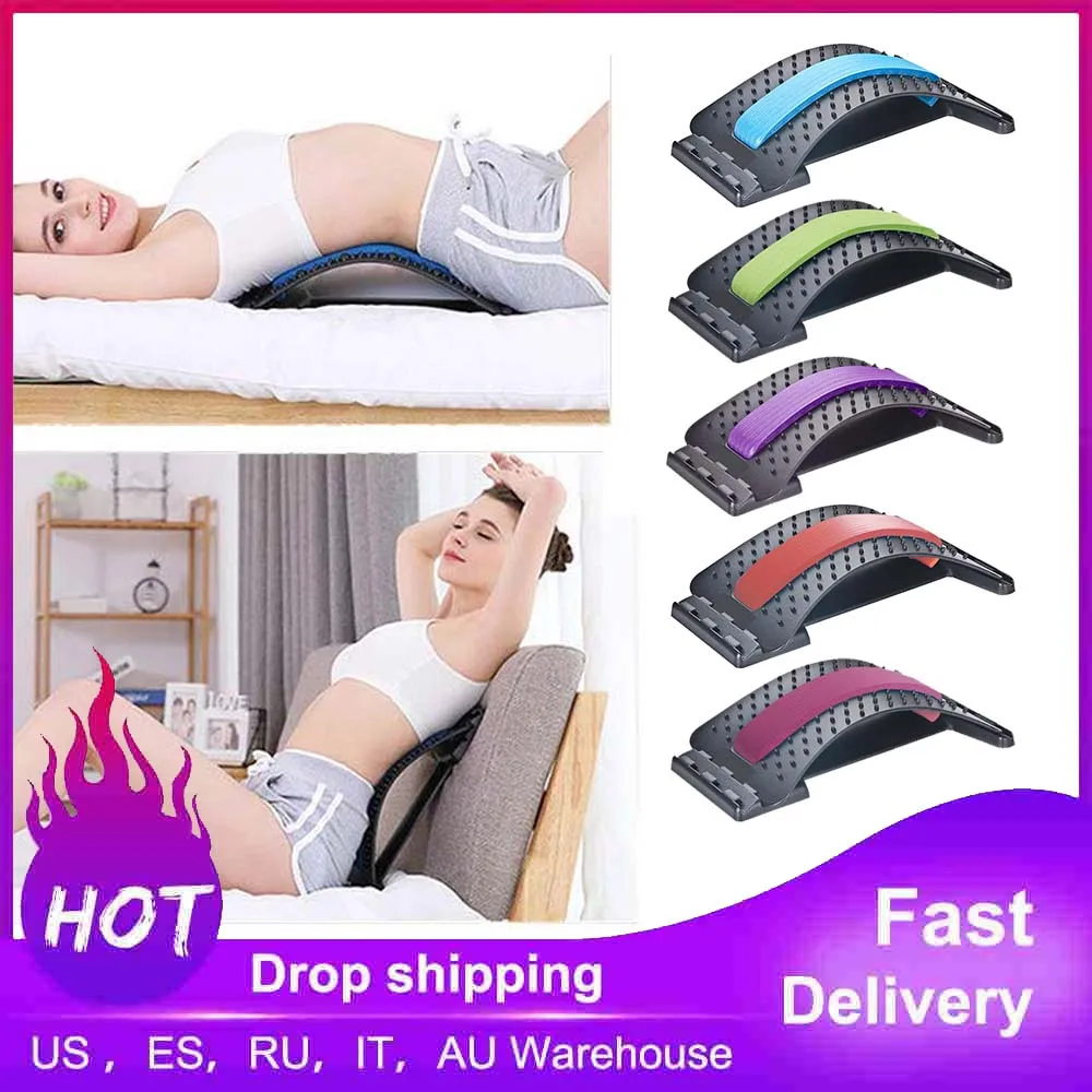 

1pc Back Stretch Equipment Massager Magic Stretcher Fitness Lumbar Support Relaxation Spine Pain Relief Corrector Health Care