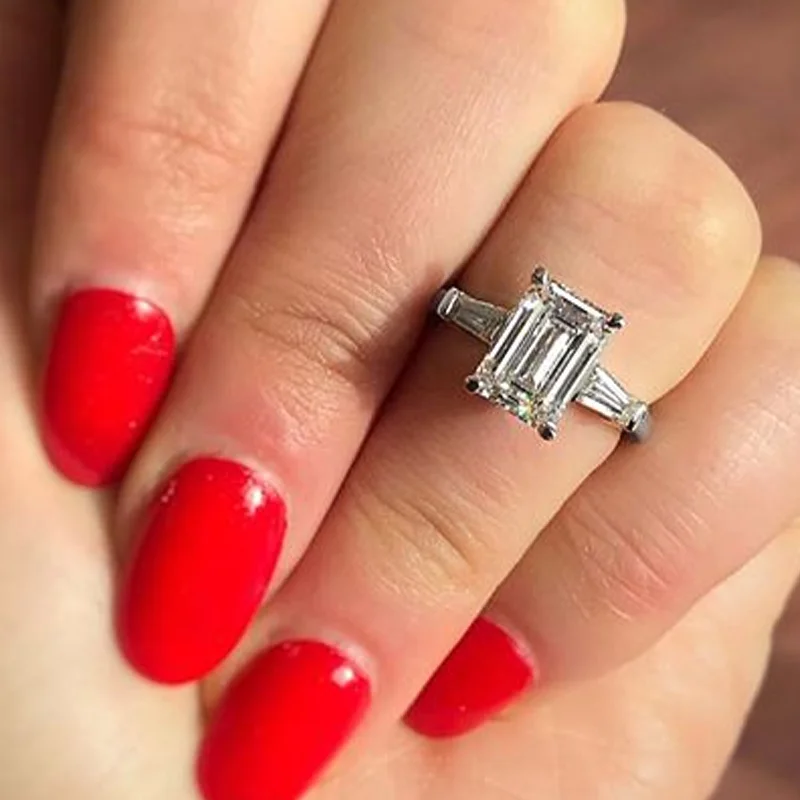 Huitan минималистичное простое обручальное кольцо для женщин с прозрачным камнем элегантное скромное роскошное обручальное предложение Ювелирное кольцо для девушек