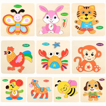 

Wooden Puzzle Educational Developmental Baby Kids Training Toy for 12 Month-5Y Children