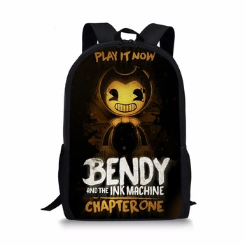 

HaoYun Fashion Children's Backpack Bendy and the Ink Machine Pattern School Book Bags Cartoon Gothic Design Teenagers School Bag