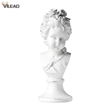 

VILEAD Resin Girl Figurines Nordic Style People Statue for Home Room Decoration Accessories Retro Handicraft Baby Figurine