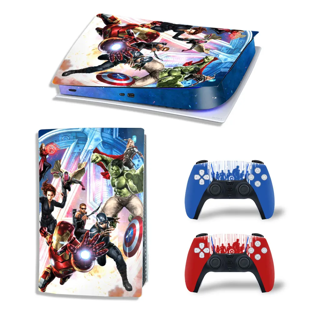 Marvel Spiderman PS5 Digital Edition Skin Sticker Decal Cover for PlayStation 5 Console and 2 Controllers PS5 Skin Sticker Vinyl 